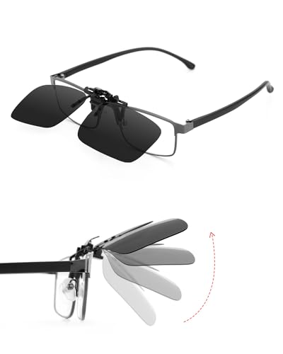Image of TERAISE Polarized Clip on Sunglasses Over Prescription Glasses Anti-Glare UV400 for Men Women Driving Travelling Outdoor