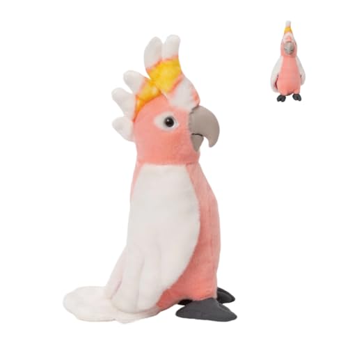 unsnurnoch 9" Pink Cockatoo Plush Toy, Realistic Bird Stuffed Animal Gift