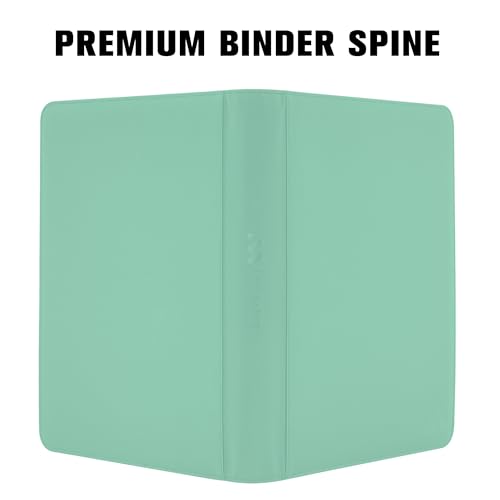 Image of Card Binder 16 Pocket,Trading Card Binder Holds up to 1408 Cards with 44 Sleeves,Zipper Card Holder Album Compatible with TCG Card /Game Cards /Sports Card-Light green