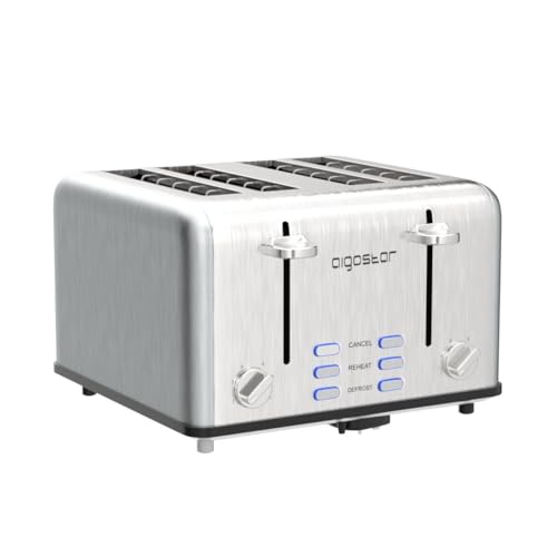 Aigostar Toaster 4 Slice Stainless Steel Toaster with, view 4