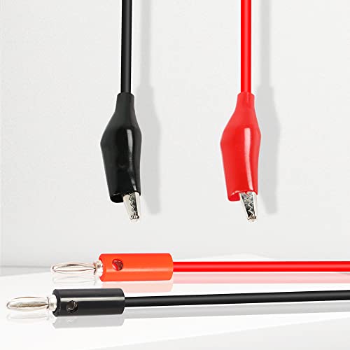 Image of 2 Pcs 18AWG 4mm Banana Plug to Alligator Clip Test Lead Wire Cable Set 1M （ Red and Black)