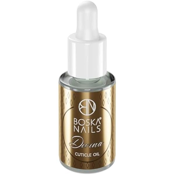Boska Nails Divina olejek do skórek paznokci, luksusowa pielęgnacja idealnych paznokci, 8 ml, olejek migdałowy, olejek z awokado, olejek jojoba, witaminy do paznokci