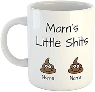 Mam's Little Shits Personalised Names Mug | Rude Mugs | Offensive Mugs | Novelty Mugs | Mugs for Mam| Mothers Day Mug | Mum Mugs | Funny Mugs | Novelty Gifts