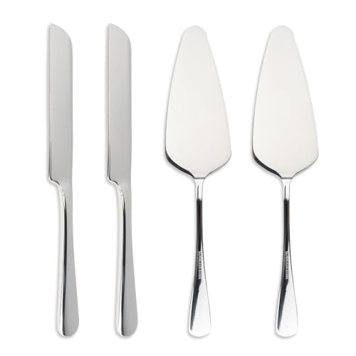ZenHuaXinTon 4 Stück Tortenmesser & Kuchenheber Set aus Edelstahl – Mit Tortenhebern und Kuchenmessern für Hochzeiten, kuchenheber & tortenheber,...