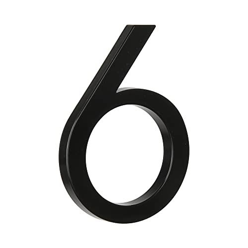 HASWARE 5" Floating House Number for Outside Zinc Alloy Modern Outdoor Address Sign for Yard Street and Mailbox Address Numbers and Letters for House (6