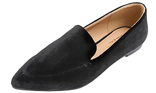 Image of FEVERSOLE Women's Loafer Flat Pointed Fashion Slip On Comfort Driving Office Shoes