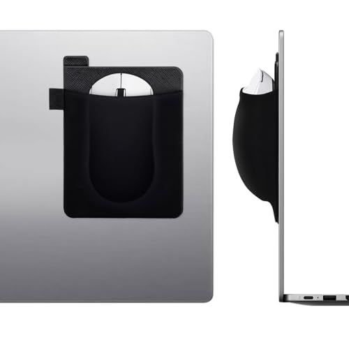 Soporte para mouse de laptop en paquete de 2 bolsillos delgados elásticos y autoadhesivos