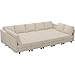 Belffin Large 15 Seat Modular Sectional Sofa with Storage Seat Corduroy Sleeper Sectional Sofa Bed Oversized Convertible Modular Couch for Living Room Beige