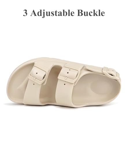 Image of Haifago Womens Platform Sandals with Arch Support, Summer Beach Slides with Adjustable Buckle, Comfort Lightweight Chunky Cushion Slip on Sandal