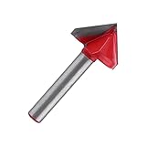 Supertool V-Groove Router Bit 22 mm × 90° Hartmetall-bestückt, 2-Rillen, V-Nutfräsen-Bit, CNC-Gravur, 3D-Holzherstellung, Router mit 6 mm Schaft, Holzbearbeitungswerkzeug