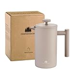 Groenenberg French Press Earth 600 ml o. 1 Liter I Hochwertige Kaffeepresse mit Thermo Warmhalte-Funktion I Edelstahl Kaffeebereiter