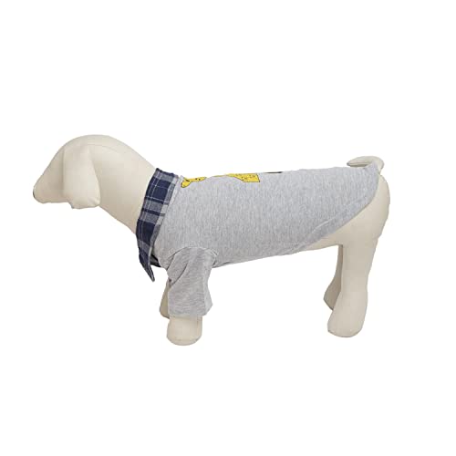 Image of Lulala Dog Shirts Clothes with Tie Print, Soft and Breathable Pet Apparel Outfits for Small Medium Large Dog Clothes Cozy Casual Fashion Costume (Grey, 20Inch)