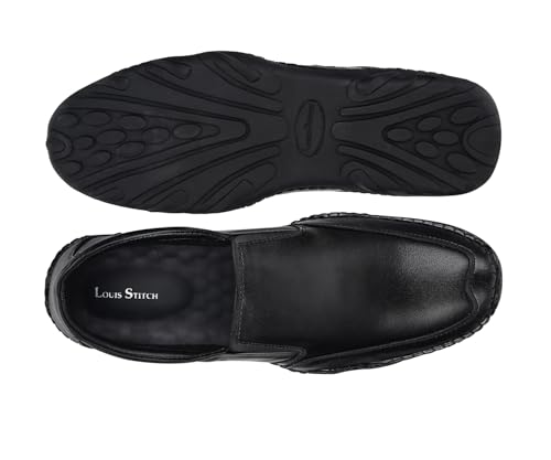 Image of LOUIS STITCH Genuine Leather Formal Slip On Shoes for Men | Ultra Lightweight and Flexible Rubber Sole Men's Slipon Loafer Shoes | LSAXSO |