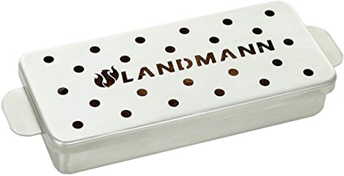 LANDMANN Selection pudełko wędzarnicze, do wędzenia z wiórkami drewnianymi, pelletami drzewnymi, mąką wędzarniczą, wyrafinowane potrawy do grillowania z nutą dymienia, do grilla gazowego i węglowego |