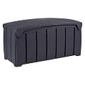 Strata Products 85 Gallon (321L) Outdoor Storage Organization Bin, Patio Deck Box with Dual Door Lid for Garden, Pool, & Furniture Accessories, Black