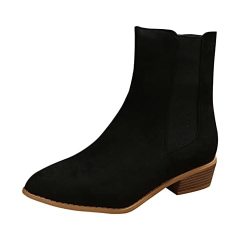 DGHM Booties for Women High Heel Western Cowboy Ankle Boots for Women, Mid Calf Cover