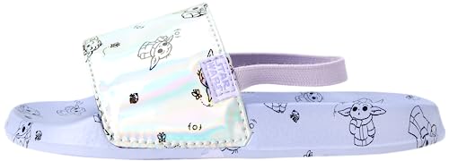 Disney Star Wars Baby Girls' Sandals - Mandalorian Grogu Baby Yoda Slides with Heel Strap - Sandals for Toddler Girls (5T-10T)3