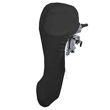 AMAZON - MNJ Motor Full Outboard Motor Cover, Heavy Duty 600D Boat Engine Cover Outboard 175-225 HP, Windproof Boat Motor Cover, Engines Cover Waterproof Boat Cover, Outboard Cover Motor Hood Cover – Black