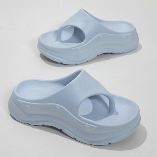 Women’s Platform Flip Flops Trendy Cushion Beach Flat Thong Sandals Y2k Flatform Outdoor Walking Shoes with Arch Support2