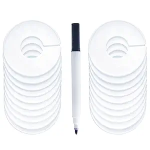 20 Pack Clothing Rack Size Dividers Round Hangers Dividers with 1 Piece Marker Pen (20Pack, Blank)