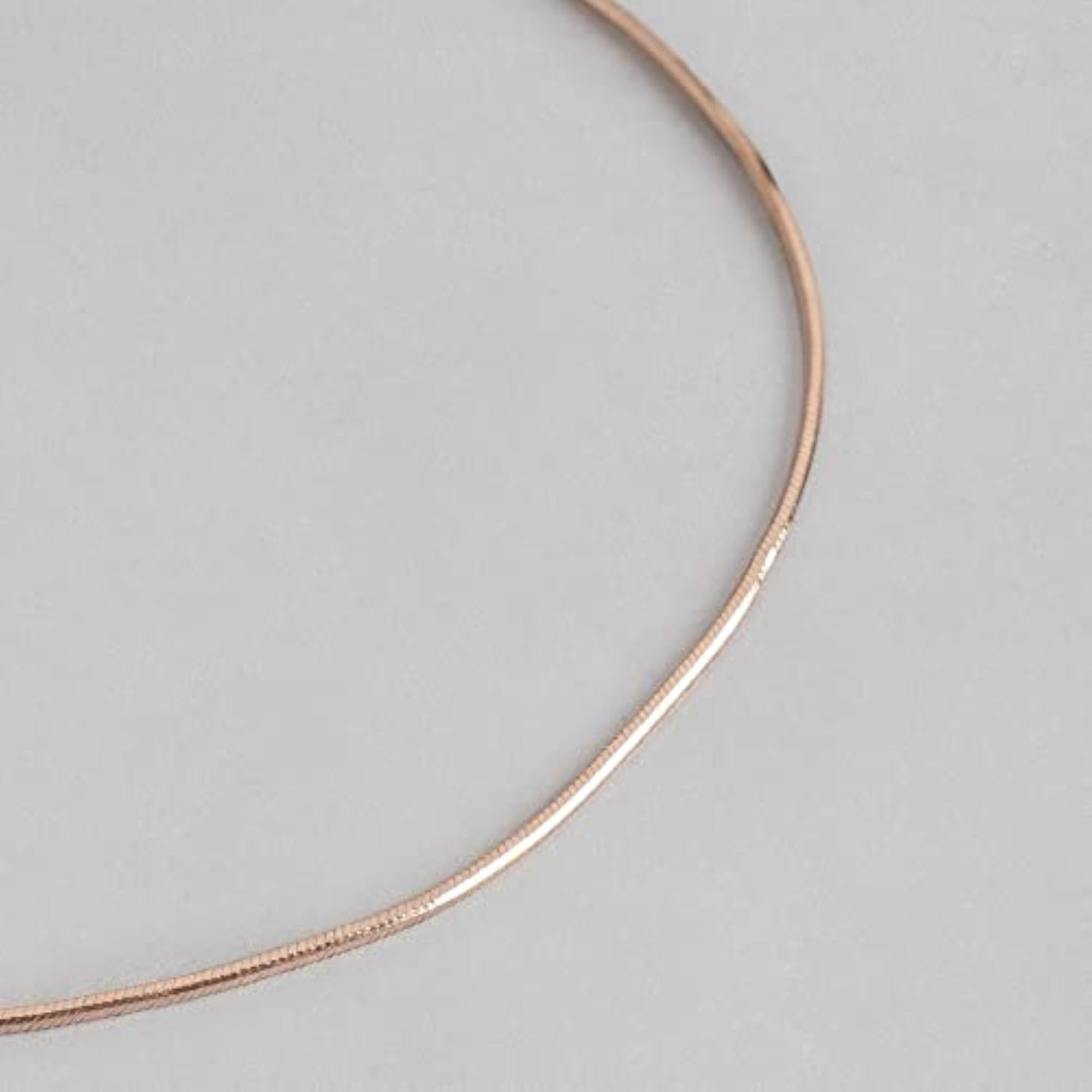 925 Silver Rose Plated Anklet with Stamp