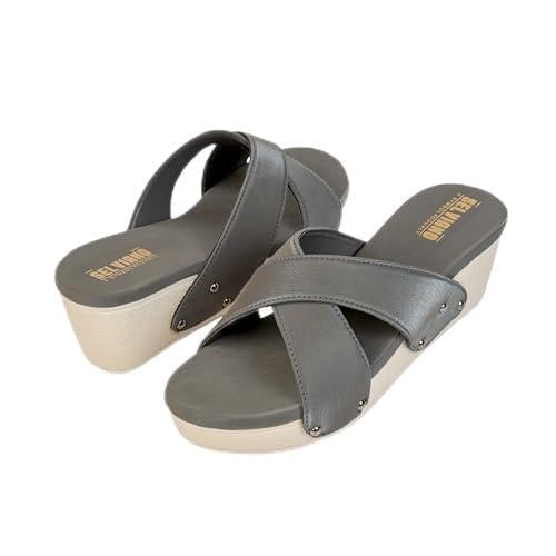 Image of Women Slip-On Open Toe Sandals with Criss Cross Broad Straps, Casual Daily Wear Footwear