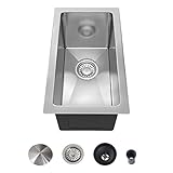 EcoChannels Undermount Kitchen Sink, 10 x 18 x 9 inch Kitchen Sinks 16 Gauge Stainless Steel Small B