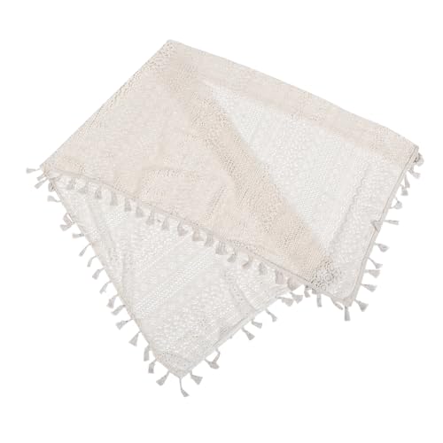 FUNOMOCYA Cortina de Encaje Corta para Cocina Visillo Semitransparente Rústico con Borlas para Ventanas Puertas y Gabinetes Diseño Elegante y