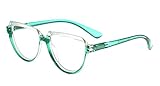 Eyekepper Eyeglasses for Women Reading - Ladies Half Moon Design Readers - Transparent/Green +0.50