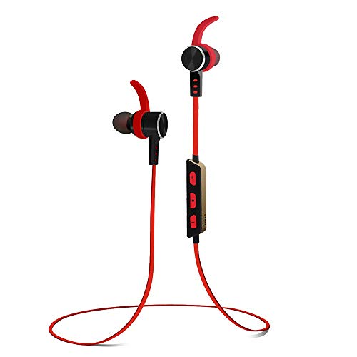 Alitoo Auriculares Bluetooth Magnéticos Inálambrico Cascos Deportivos,In Ear Estéreo Earphone con Micrófono Cancelación de Ruido CVC 6.0 Manos Libres para Android,Smartphone,Móvil,iPad - Rojo