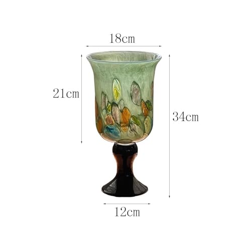 Vase d'intérieur en verre vert rétro | Déco salon et art floral - 3