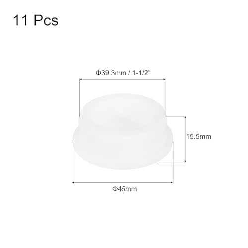Image of MECCANIXITY 11Pcs T-Shaped Silicone Plugs 39.3mm 1-1 /2 Inch Dia Snap in Plug Hole Seal Cover Round Rubber Stopper for Kitchen Rubber Bulkheads Waterproof Sealing Plugs White