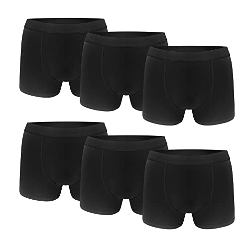 Uizuooy Unterhosen Jungen Boxershorts Kinder Boxershorts Jungen aus Baumwolle 6er Pack Schwarz 170-176