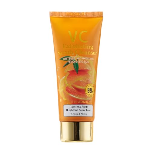 Hinapan Exfoliante Limpiador de Vitamina C, Exfoliante Iluminador y Purificador de Poros, Reductor de Poros para Cutis Radiante, Limpieza Profunda para Piel Lisa y Uniforme