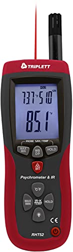 Triplett RHT52 Psychrometer and IR Thermometer with Type K and Certificate of Traceability to NIST- Temperature, Humidity, Wet Bulb, Dew Point #1