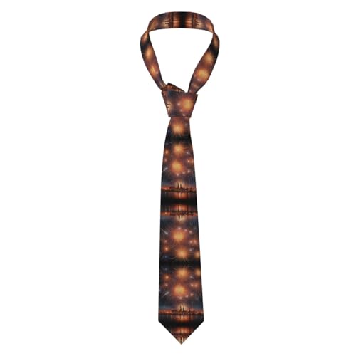 Corbatas De Hombre Impresión De Una Brillante Lluvia De Fuegos Artificiales Corbata Estrecha Para Hombre Moda Clásico Tie Hombres 'S, Para Business, Boda, Fiesta