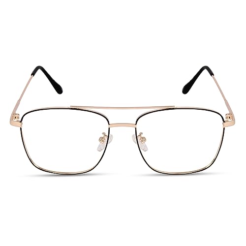 Image of CREEK Blue Light Blocking Metal Frame Blue Cut Zero Power anti-glare Eyeglasses for Eye Protection from UV by Computer /Tablet /Laptop /Mobile (With Testing Kit)