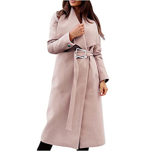 Hvyesh Black of Friday Deals 2024 Womens Wool Trench Pea ...