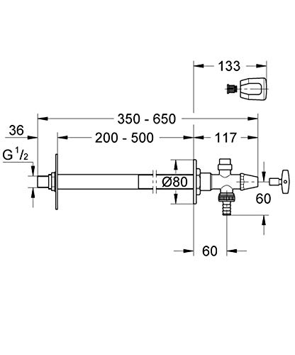 GROHE Eurotec-Bausatz - Außenwandventil (DN15, Verdrehschutz, Eigensicher gegen Rückfließen), chrom, 41208000