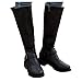Hohe Stiefel Damen Breite Waden mit Quadrat Absätze Stiefeletten Comfort Stickerei Braun Frauen Hinter Zipper Langschaft Stiefel Herbst Winter Stiefel Stiefelette Knöchel Schuhe Ankle Boots
