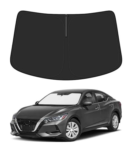 BIBLOZ Car Windshield Sun Shade for Nissan Sentra 2020-2025 S SV SR Accessories Foldable Car Sunshade Front Windshield Sun Visor PET Reflective Material