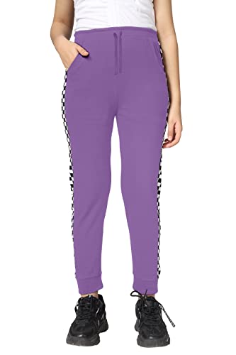 Image of KYDA KIDS Girls 100% Cotton Chess Print Track Pants | Elastic Waist Regular Fit | Soft Breathable Kids Casual Wear with Side Pockets Multicolor (Pack of 1)