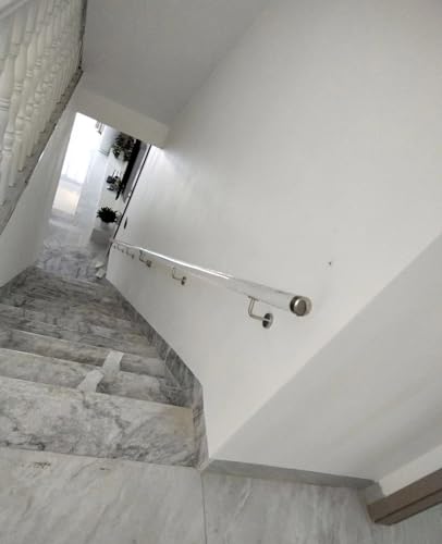 Rambarde d'escalier en acrylique transparent haut de gamme avec supports argentés chic - 8