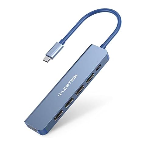 LENTION USB C Hub Multiport Adapter with 100W PD Charging, USB 3.0 & 2.0, 4K HDMI Compatible 2022-2016 MacBook Pro, New Mac Air/Surface, Chromebook, More, Stable Driver Certified (CB-CE17, Blue) Cover