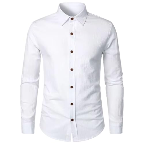 Chemise en coton et lin pour hommes chemises habillées plage