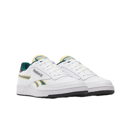 Reebok Unisex Club C Revenge Sneaker, White/Fierce Gold/Collegiate Green, 12.5 Women/11 Men2