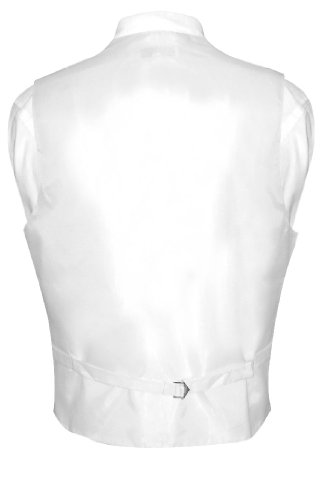 Men's Dress Vest & BowTie Solid WHITE Color Bow Tie Set for Suit or Tuxedo2