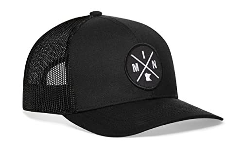 Image of HAKA State City Trucker Hat for Men & Women, Adjustable Baseball Hat, Mesh Snapback, Sturdy Outdoor Black Golf Hat