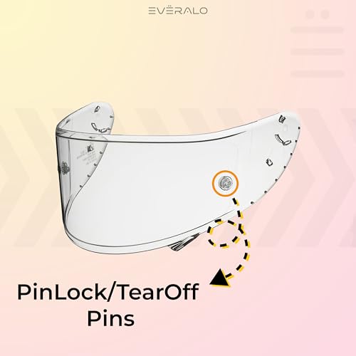 Everalo Pin Tear Off 5 mm kompatibel mit Agv - Hjc - Airoh - Nolan - Ls2 - Givi - Bell - Shark - Scorpion - Xlite – Vorrichtung mit inklusive Schrauben