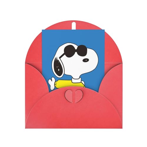 スヌーピー メッセージレターカード 学生用祝福ポストカード 記念日お祝いプリントカード Red